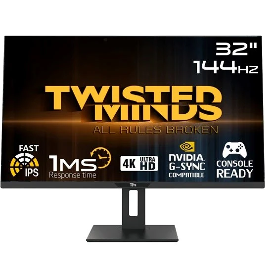 TWISTED MINDS 32 TM32DUI UHD 4K 144Hz 1MS HDMI DP GSYNC PSXBOX RGB IPS GAMİNG MONİTÖR