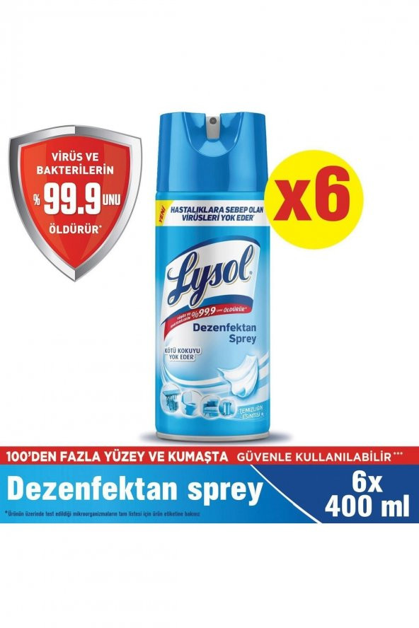 Dezenfektan Sprey Temizliğin Esintisi 6’lı, Yüzeyler için, 6x400 ml