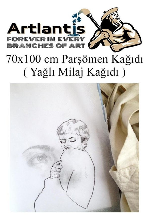 Parşömen Kağıdı Milaj Kağıdı 70x100 cm 20 Adet Yağlı Çizim Kağıdı Parşumen İnce Kopya Kağıdı - 2