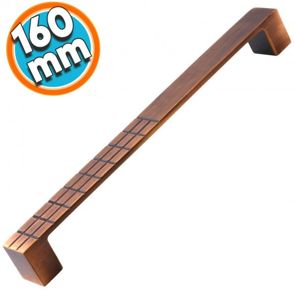 Mobilya Mutfak Dolabı Banyo Çekmece Dolap Kapak Kulpu Kulbu Antik Bakır 160 mm Metal Kulp ürün görseli