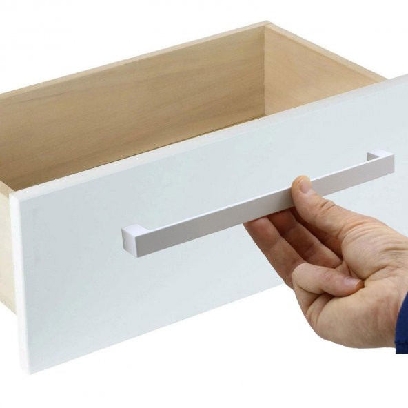 Mobilya Mutfak Dolabı  Banyo Çekmece Dolap Kapak Kulpu Kulbu Beyaz 224 mm Metal Kulp - 3