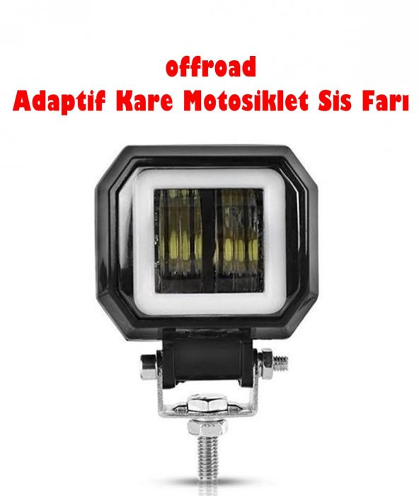 offroad Adaptif Kare Motosiklet Sis Farı Turuncu Beyaz Led Lamba