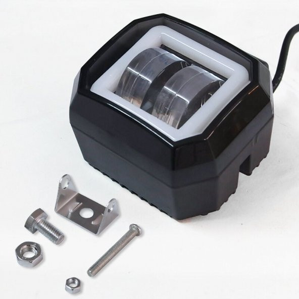 offroad Adaptif Kare Motosiklet Sis Farı Turuncu Beyaz Led Lamba - 2