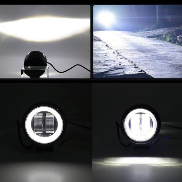 offroad Adaptif Kare Motosiklet Sis Farı Turuncu Beyaz Led Lamba - 3