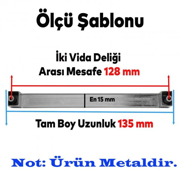 Mobilya Mutfak Dolabı Banyo Çekmece Dolap Kapak Kulpu Kulbu Krom 128 mm Metal Kulp - 2