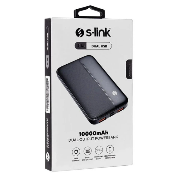 S-Link IP-G10N Siyah Micro+Type C Girişli 10000Mah Taşınabilir Şarj Cihazı Powerbank - 3