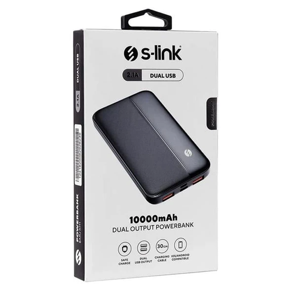 S-Link IP-G10N Siyah Micro+Type C Girişli 10000Mah Taşınabilir Şarj Cihazı Powerbank - 9
