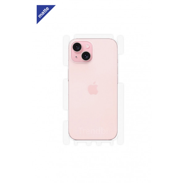 iPhone 15 Mat Arka Ve Yan Koruyucu Poliüretan Film