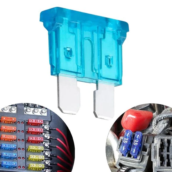 Powermaster 15 Amper Aşırı Yük Ve Kısa Devre Koruma Bıçaklı Oto Sigortası (100Lü Paket) - 6