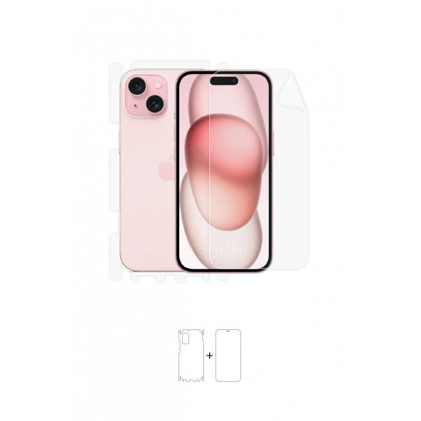 iPhone 15 Full Body 360 Derece Ön Arka Ve Yan Koruyucu Poliüretan Film ürün görseli