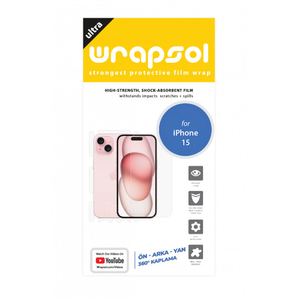 iPhone 15 Full Body 360 Derece Ön Arka Ve Yan Koruyucu Poliüretan Film - Resim 2