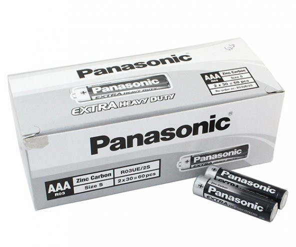 Panasonic R03UE/2S Manganez AAA İnce Kalem Pil (60'Lı Paket)