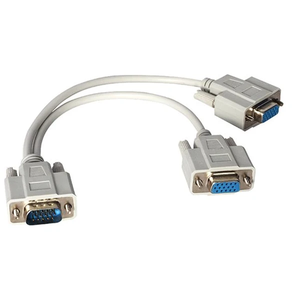 Powermaster PM-1557 1X VGA Erkek To 2X VGA Dişi 30 CM Çevirici Kablo - 3
