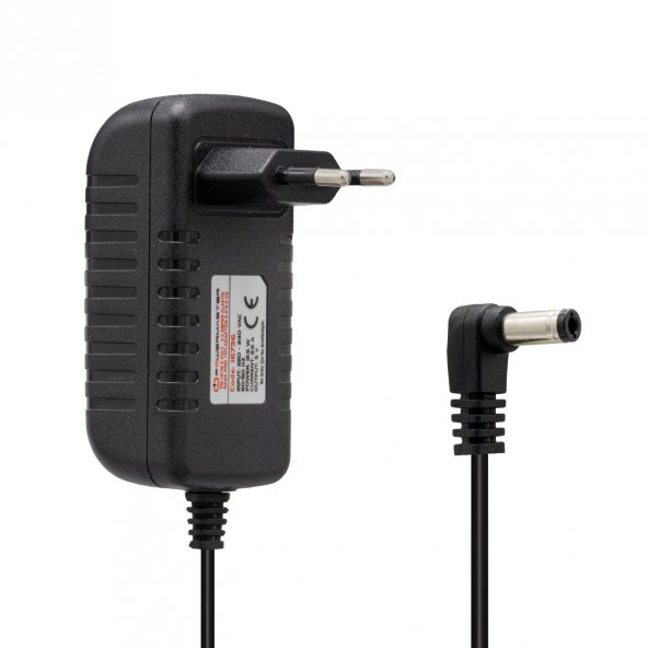 POWERMASTER PM-16736 5 VOLT - 2.5 AMPER 5.5*2.5 MM UÇLU PLASTİK KASA PRİZ TİPİ ADAPTÖR