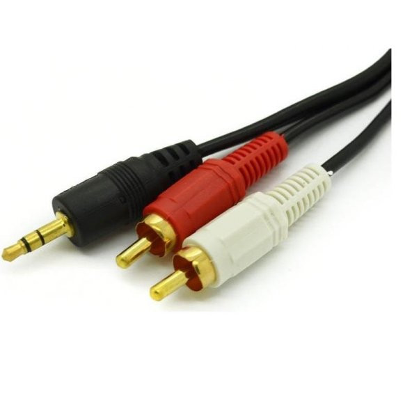 3.5 mm Stereo To 2 Rca Aux Tos Ses Kulaklık Kablosu