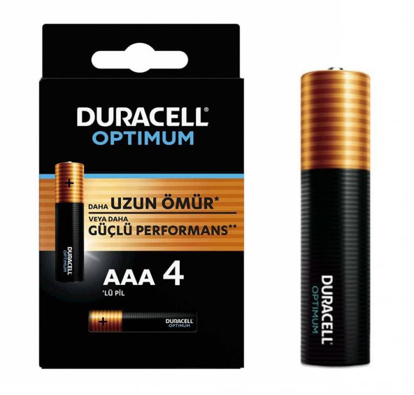 Duracell Optimum 1.5 Volt Alkalin AAA 4’Lü İnce Kalem Pil MX2400 - 4