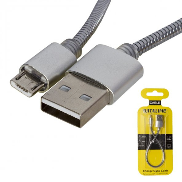 Powermaster Dataline Micro Serisi Örgülü Kısa Şarj Kablosu - Resim 4