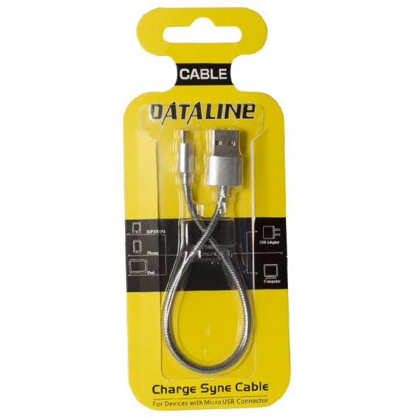 Powermaster Dataline Micro Serisi Örgülü Kısa Şarj Kablosu - Resim 6