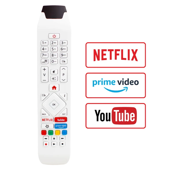 Vestel RCA343140P Youtube-Netflix-Prime Video Tuşlu Lcd-Led Tv Kumanda Beyaz - Resim 3