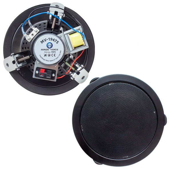Magicvoice Mv-19475 13 Cm Trafolu Alçıpan Hoparlör Siyah - 5