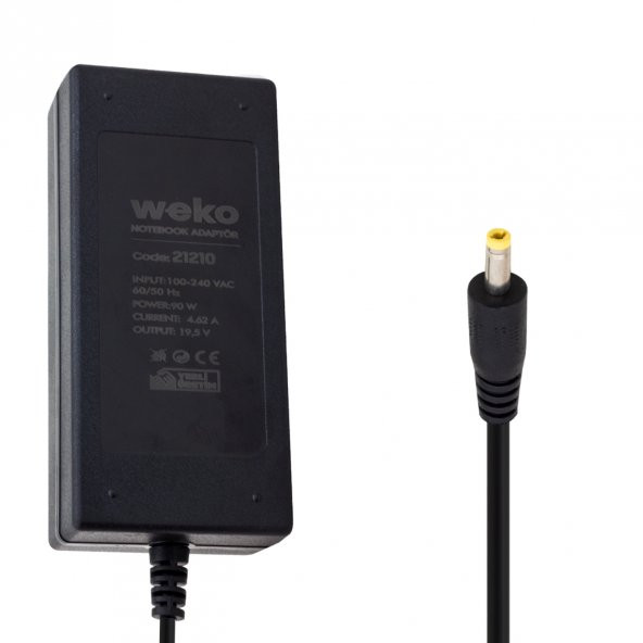 WEKO 19.5 VOLT - 4.62 AMPER - 90 WATT 4.0*1.7 UÇLU YERLİ ÜRETİM NOTEBOOK ADAPTÖR