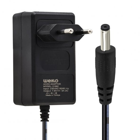 Weko 7.8 Volt - 3 Amper 3.5*1.35 Uçlu Plastik Yazar Kasa Adaptörü - Resim 3