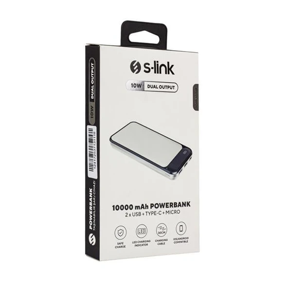 S-Link IP-G2710 10000 Mah 2 USB Port LCD Göstergeli Beyaz Powerbank - 12