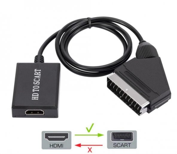Hdmi To Scart 1080p Hd AV Video Çevirici Dönüştürücü Adaptör - 2