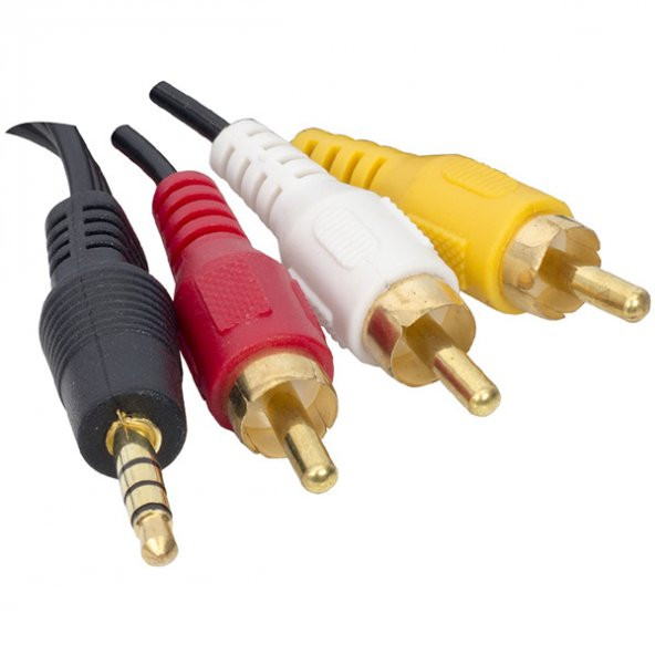 Fully G-523A 3.5 Mm Stereo Erkek / 3 RCA 1.5 Metre Uzun Jack Uydu Alıcısı AV Kablo - 2