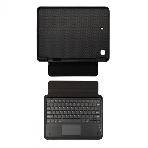 Apple iPad 10.2 2021 (9.Nesil) Lopard Border Keyboard Bluetooh Bağlantılı Standlı Klavyeli Tablet Kılıfı
