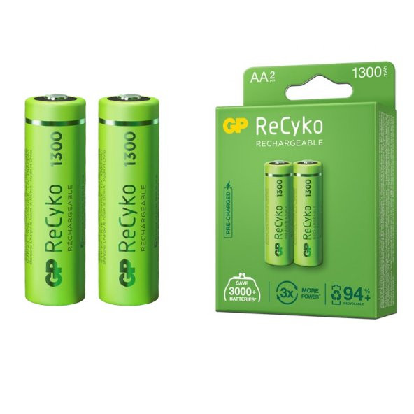 GP Recyko 1300 Mah Ni-Mh 1.2 Volt AA Kalem Şarjlı Pil 2Li Paket - 4