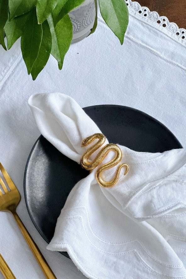 6lı Lüx Yılan Gold Peçete Yüzüğü