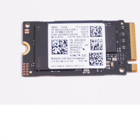 SAMSUNG 512GB M.2 2242 NVME SSD MZAL4512HBLU-00BL2 KUTUSUZDUR