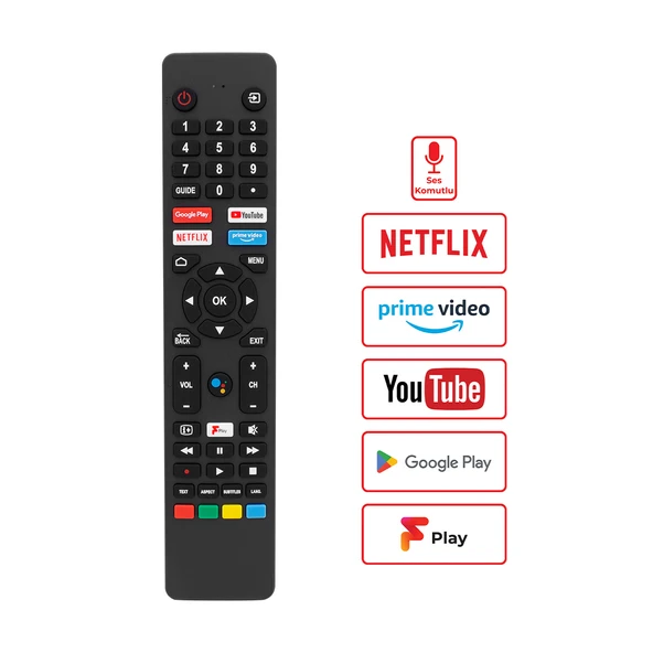 Jvc RM-C3250 Netflıx-Prıme Vıdeo-Google Play-Youtube Tuşlu Lcd-Led Tv Kumandası - 3