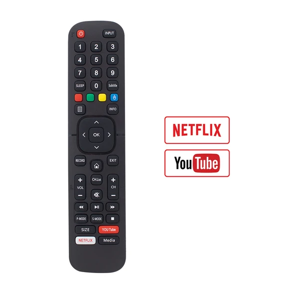 Hisense / Strong Netflix-Youtube-Media Tuşlu Lcd-Led Tv Kumandası - Resim 3