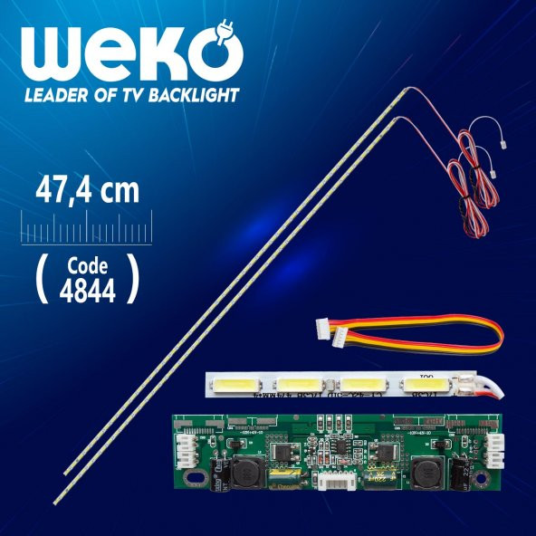 42'' Universal E-Led 51 Ledli (7020) 474Mm 360-450Ma 51-54V Çift Led+Sürücü+Kablo Takım (Wk-1369) - Resim 2