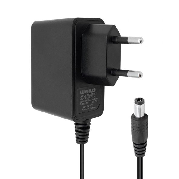 WEKO 5 VOLT - 2 AMPER - 10 WATT 5.5*2.5 UÇLU YERLİ ÜRETİM PLASTİK KASA PRİZ TİPİ ADAPTÖR - 4