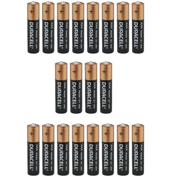 Duracell Alkalin 1.5 Volt AAA 20’Li İnce Kalem Pil LR03/MN2400 - 2
