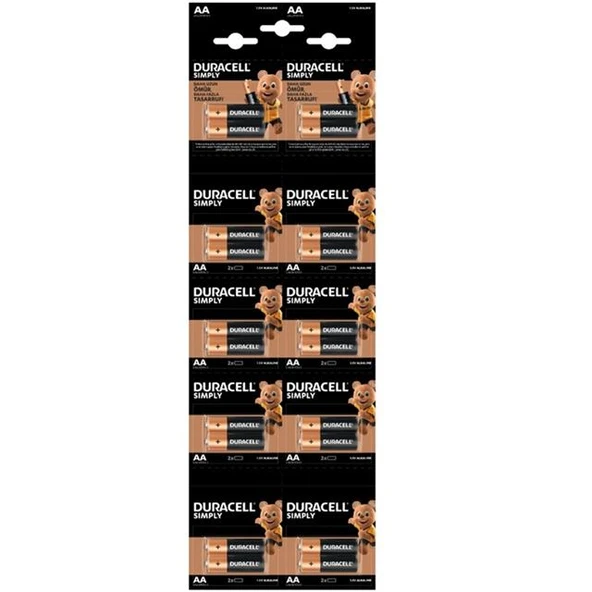 Duracell Alkalin 1.5 Volt AA 20’Li Kalem Pil LR6/MN150 - 5