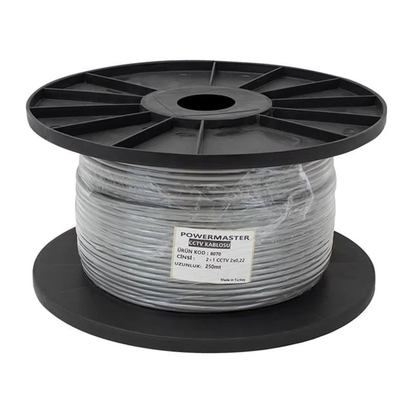 Powermaster 2+1 Gri 0.22 Mm CCTV Kamera Kablosu 250 Metre - 3