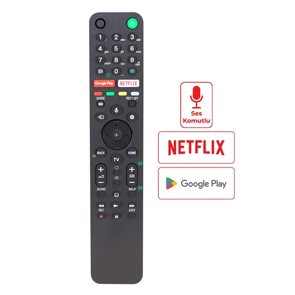 Huayu RMF-TX500E Sony Netflix-Google Play Tuşlu Ses Komutlu Lcd-Led Tv Kumandası - 3