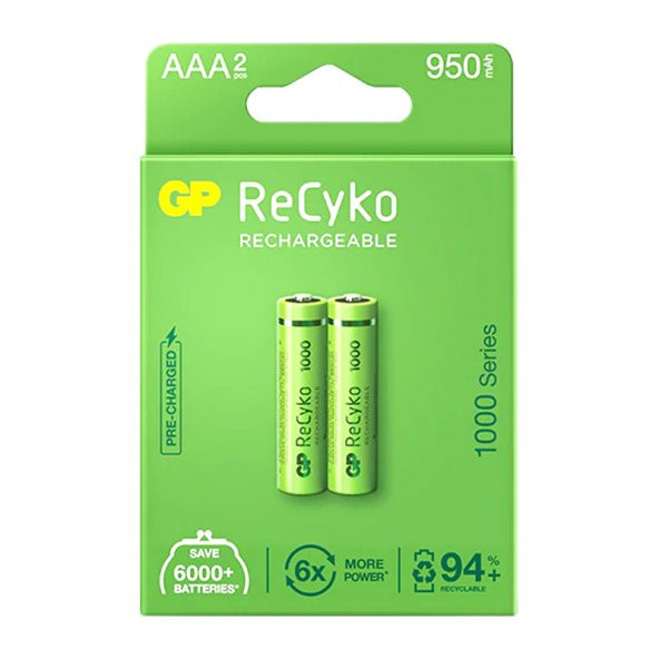 Gp Recyko 950 Mah R03 AAA Şarjlı 2'Li Pil - 3