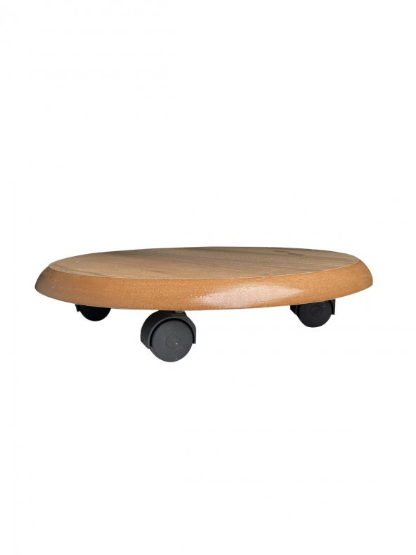 AHŞAP TEKERLEKLİ SAKSI DAMACANA TÜP ALTLIĞI 30 CM-6 ADET - 3