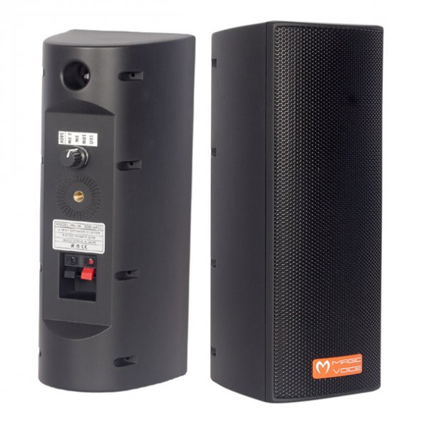 Magicvoice MV-26  2X7,5 Cm 50W 3 Yollu Siyah Sütun Hat Trafolu Hoparlör 2'Li Takım