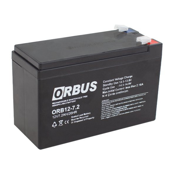 Orbus ORB12-7.2 12 Volt 7.2 Amper Akü (150X65x90 Mm)