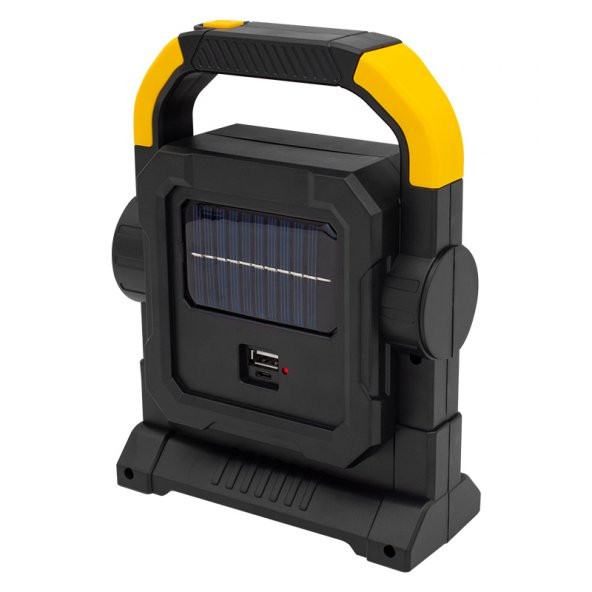 Powermaster HC-7078-C Üç Çalışma Modlu Şarjlı Cob Ledli Taşınabilir Solar Panelli Lamba - 2