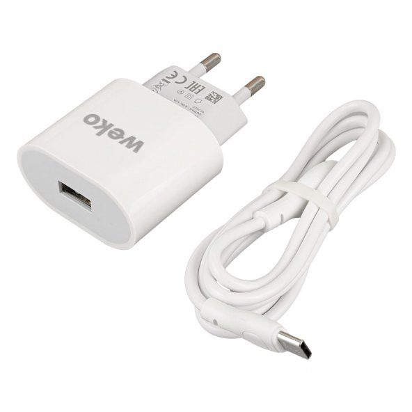 Weko WK-21442 PDU QC 3.0 Amper Telefon Şarj Başlık Adaptörü + Type-C Kablo - 3