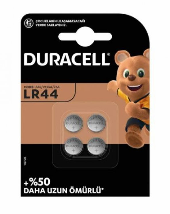 Duracell LR44 1.5 Volt Düğme Pil (4'Lü Paket)
