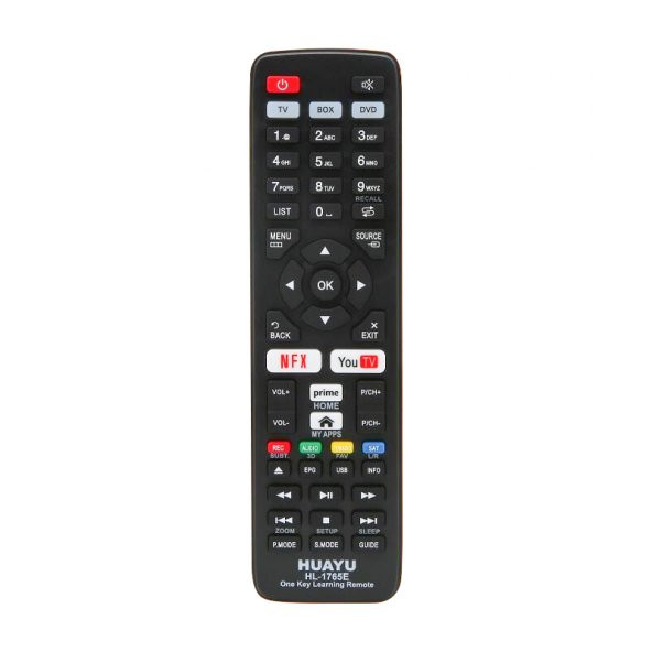 Huayu HL-1765E Prime Video Youtube Netflix Tuşlu TV-Uydu-DVD Öğrenebilen Akıllı Kumanda