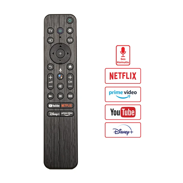 Huayu KL Sony RMF-TX800U Youtube-Netflix-Disney-Prime Video Tuşlu Lcd Led Tv Kumanda - 2